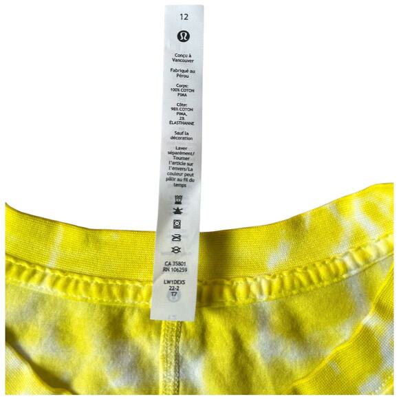 NWOT Lululemon All Yours Crop Tank Top Yellow Tie Dye Crewneck Sleeveless Sz. 12 - Picture 3 of 5